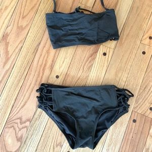 Michael Kors bandeau chocolate brown bikini bathing suit